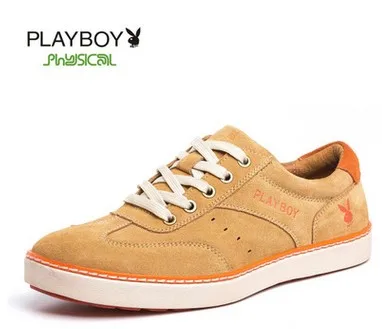Playboy/модные мужские туфли-лодочки на шнуровке дышащая мужская обувь из натуральной кожи на плоской подошве; большие размеры 39-44; zapatillas hombre - Цвет: sandy