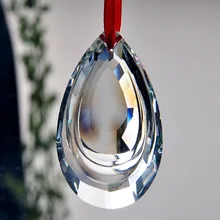 63 мм ясно Double Teardrop Стекло Кристалл Подвески на люстру 5 шт./лот Suncatcher капли Швейные свадебный центральные Декор