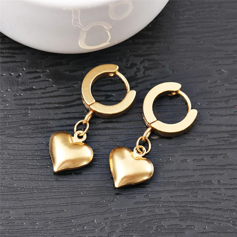 2018 Trendy Earrings for women Dangle earrings Stainless Steel Earrings Golden Moon Pendant Earrings Jewelry Brincos J19#N (11)