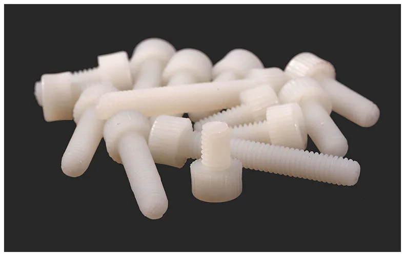 

10Pcs M6 x 25mm New L 25 White Plastic Nylon Inner Hexagon Socket Head Cap Screws Knurled Bolt Insolation High-Quality *