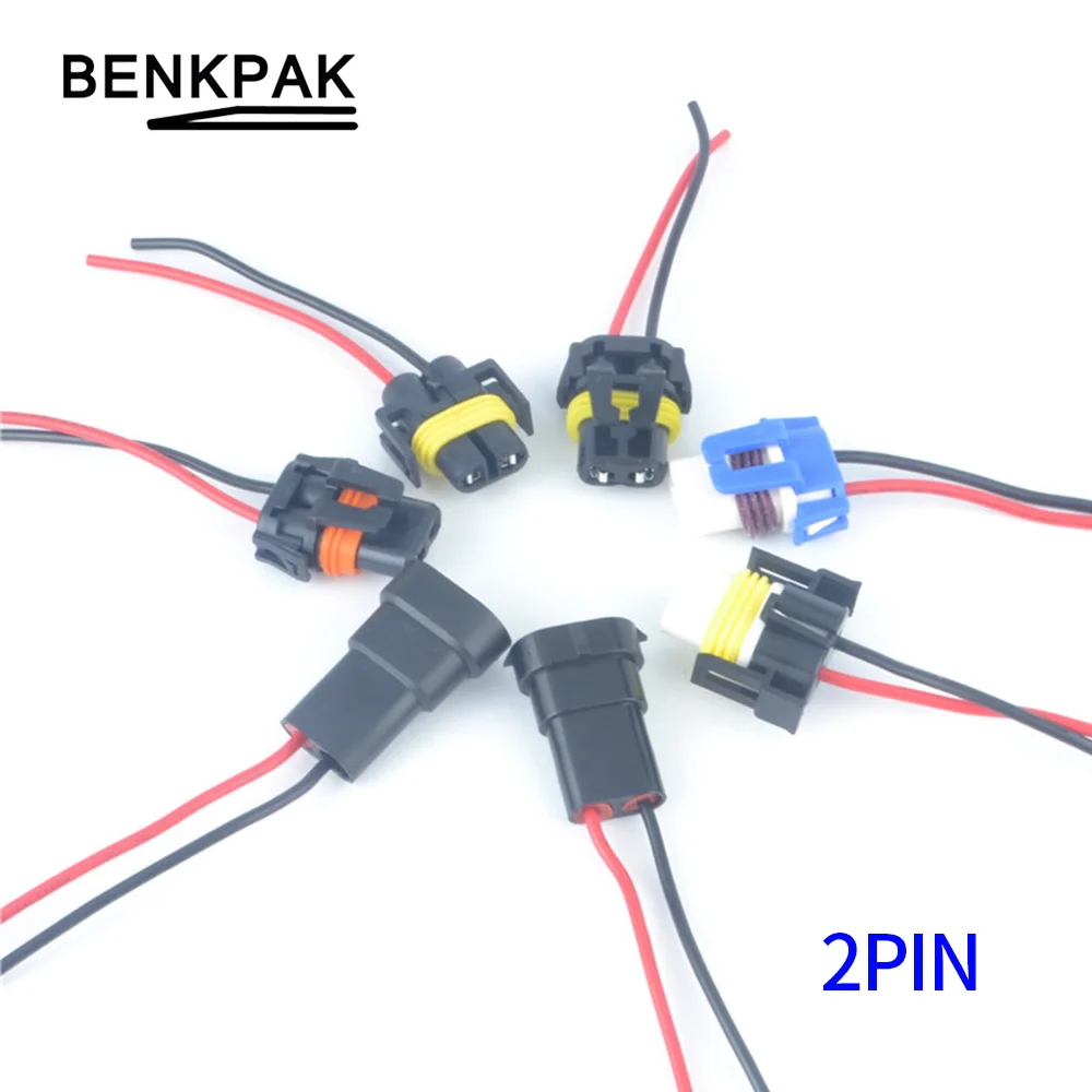 

1PC 9005 /9006/H11 Wire Harness Power Cable Cord Connector Plug Waterproof 2 Pin Light Socket