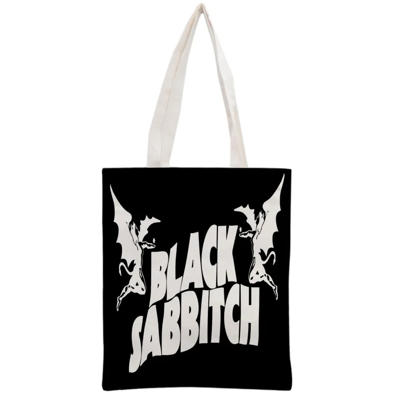 Сумка тоут BLACK SABBATH, многоразовая сумка на плечо для женщин, складная хлопковая Холщовая Сумка для шоппинга|Сумки с ручками| | АлиЭкспресс