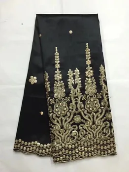 

African George Fabric red color High Quality George Lace raw silk george wrappers 2019 nigerian lace fabrics for wedding 5yards