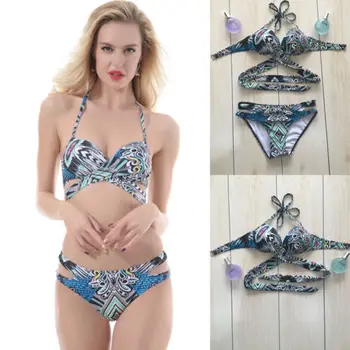 

Sexy Polychromatic Women Swimming Suit Hot Spring Bathing Suit Bandage Bikini