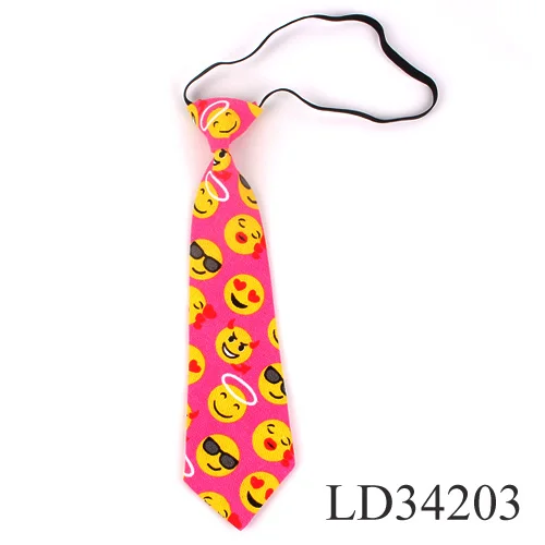 Галстук для девочек, льняной галстук с мультяшным принтом для детей, костюмы 6 см, галстуки с принтом, тонкий галстук для мальчиков, резиновый галстук Gravatas - Цвет: LD34203