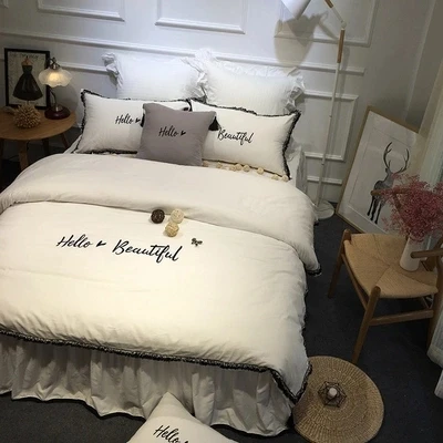 

Winter Coral Fleece Bedding Set Soft Velvet Fashion Thickening Solid Color Double Short Keep Warm Flannel Bed Duvet Covers Sets