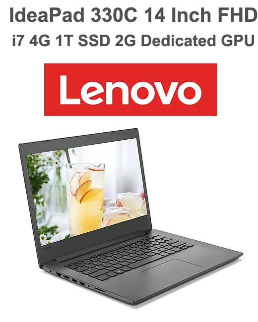 Лучшие продажи Lenovo IdeaPad 330C 14 дюймовый ноутбук с i5 i7 CPU 4 ГБ ОЗУ 1 ТБ + 128 Гб SSD память FHD