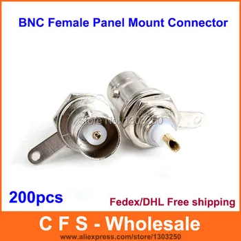 

200pcs BNC Female Connectors Chassis Panel Mount Monitor Accessories connector Fedex / DHL Free shippinng