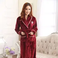 Пикантные Для женщин халат платье осень-зима теплые пижамы фланелевый Халат Loung Домашняя одежда с длинным рукавом пижамы Ночная рубашка M-XL