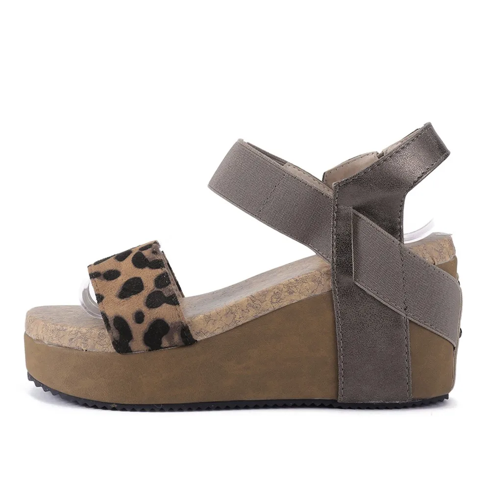 leopard elastic sandals