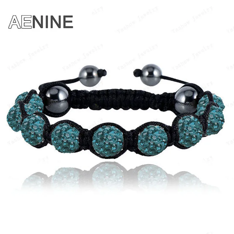 Women Crystal Rhinestone Bracelet 10mm Micro Pave CZ Disco Ball Beads