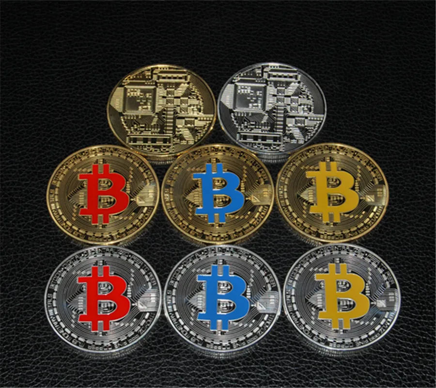 Gold Bitcoin Commemorative Round Collectors Coin Bit Coin Gold Plated Coins New