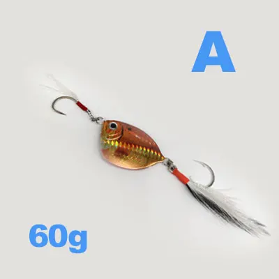 60g80g100g металлическая ложка для джигинга, 3D лазерная печать, 3D искусственная рыболовная приманка, рыболовное литье, приспособление, приманка, сверхтвердая свинцовая рыба - Цвет: A60