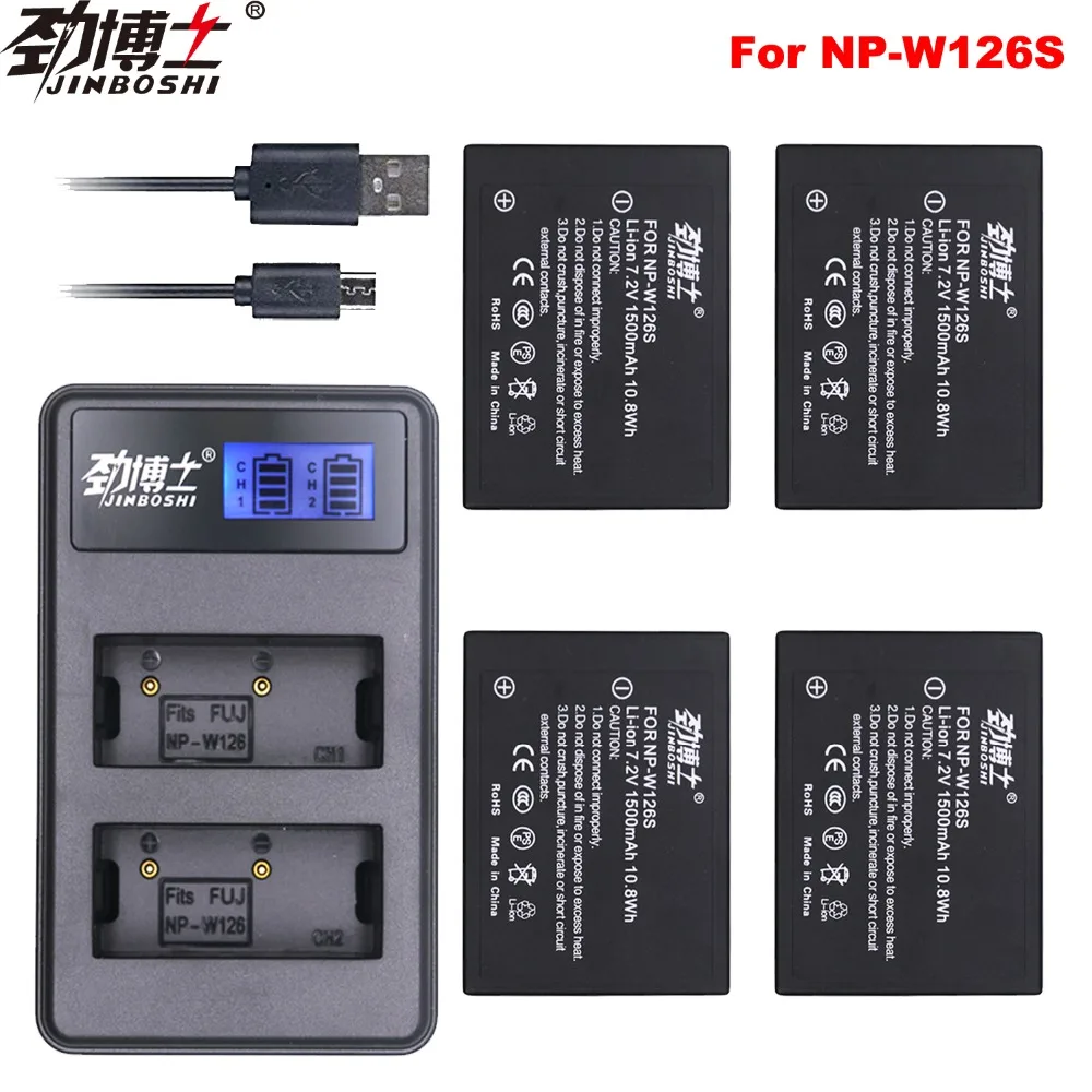 

4pcs NP-W126S NP W126S Battery for Fujifilm Fuji X-Pro1 XPro1 X-T1 XT1 XE1 HS30EXR NP W126 Battery+1pcs USB Dual Charger