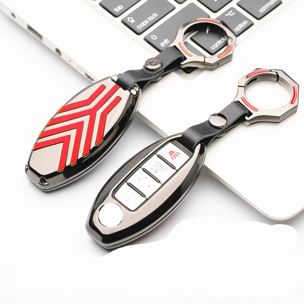 

WFMJ Zinc Alloy Smart Key Cover Chain Case For Nissan Altima Pathfinder Murano Sentra Armada Rogue Quest Cube Juke Maxima Versa