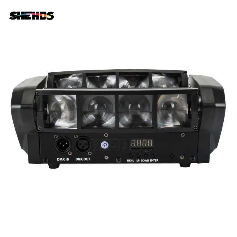 Cena SHEHDS szybka wysyłka RGBW Mini LED pająk światło wiązki LED 8x6W Bar wiązka ruchoma głowica pająk świetlny LED RGBW dla Disco DJ