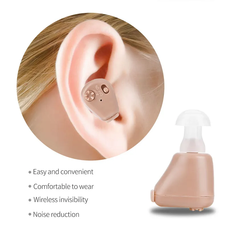 Rechargeable Mini Hearing Aid Sound Enhancement Digital Best Invisible Hear for the Elderly Deaf Adjustable Tone Noise Reduce