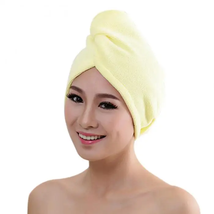 Модная женская шапка для быстрой сушки волос из микрофибры, одноцветная шапка для душа для девушек и девушек, хорошо впитывает воду, сушильное полотенце SSwel