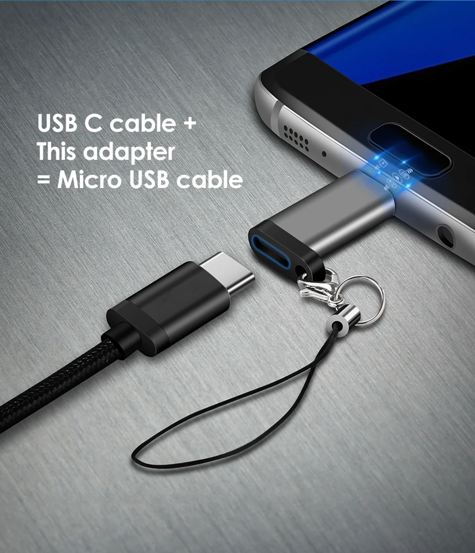 USB Type C к Micro Android Кабель адаптер для телефона Xiaomi Mi8 Huawei P20/Mate 10 Pro зарядное