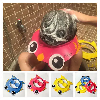 

New Cartoon Cute Adjustable Kids Baby Washing Hair Shield Shower Hat Shampoo Bath Bathing Cap