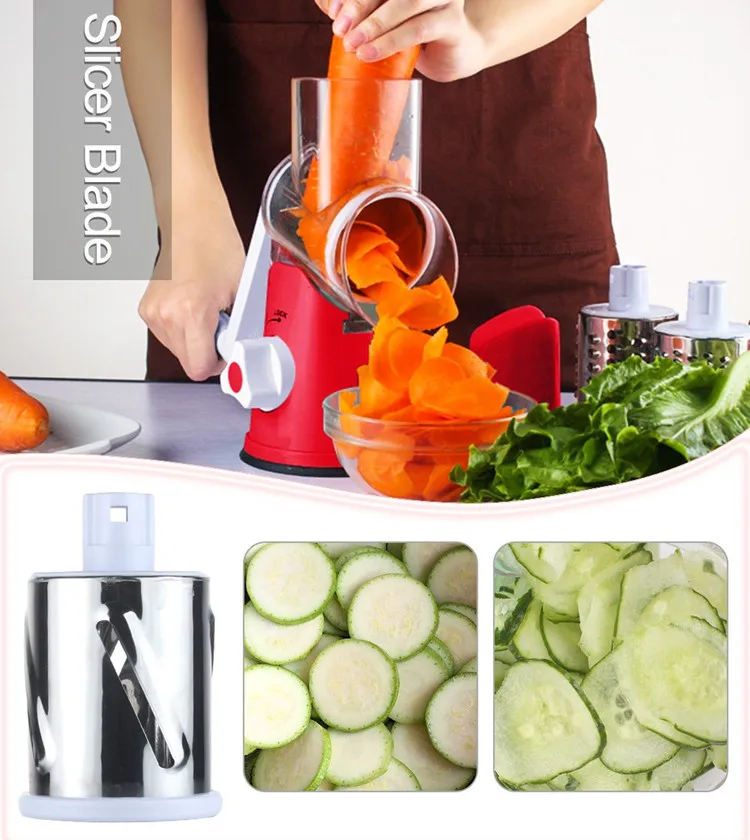 WOTMULY многофункциональная ручная овощерезка кухонный овощерезка для сыра Измельчитель с 3 аксессуарами ST0024