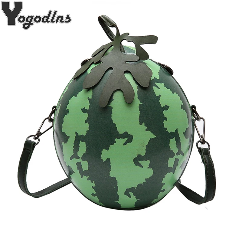 

New Arrival Women Messenger Bags Green Watermelon Shape Personality Mini Party Shoulder Bag for Girl Gift Creative Crossbody Bag