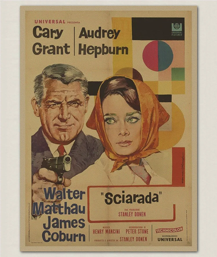 Ретро постер винтажный Ретро матовый крафт-бумага античный плакат настенный стикер домашний декор Одри Хепберн плакат