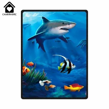 

CHARMHOME Custom Shark Comfortable Unique Bed Sofa Soft Throw Blanket 150x200cm Kid Adult Warm Flannel Fleece Fabric Blanket