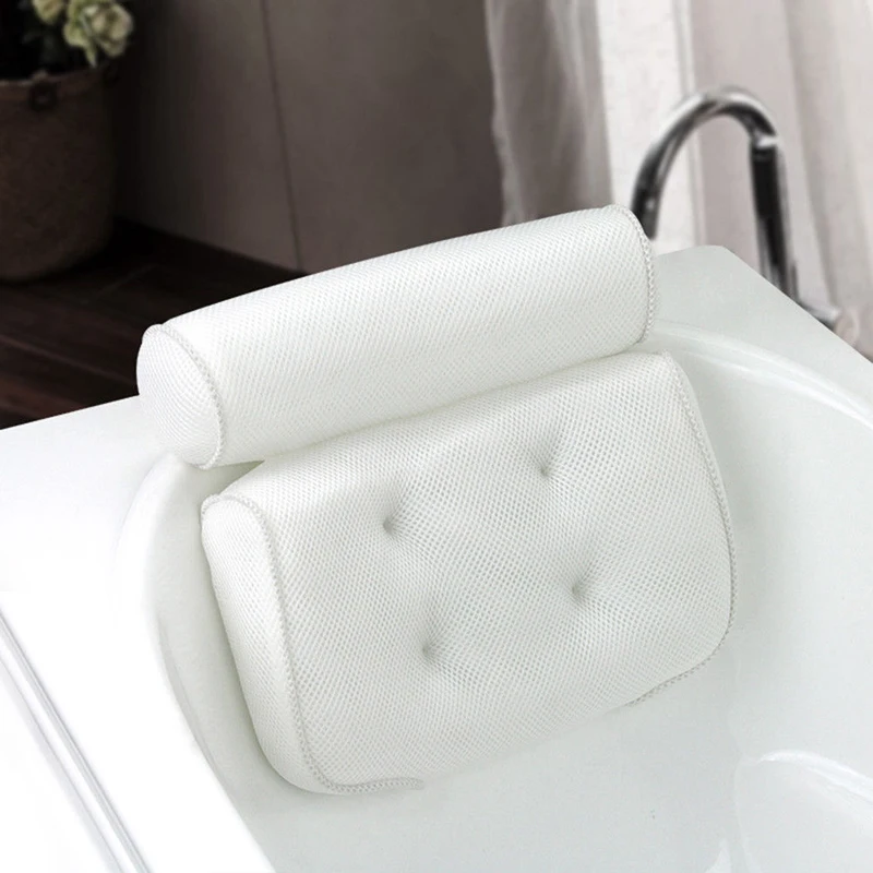 Горячая Распродажа, 3D сетчатая подушка для ванной, нескользящая Мягкая Ванна, спа спинка подголовник с присосками, подушка для ванны