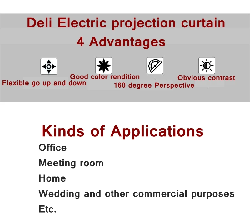 Deli 50492 10"(2080x1480 мм) 4:3 электрический проекционный занавес для конференц-зала Проекционные шторы 220-230 В 50 Гц