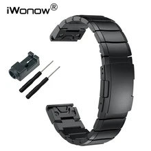 Ремешок для часов из нержавеющей стали 20 мм 22 мм 26 мм Быстрый ремешок для Garmin Fenix 6X/5X/6 S/5S/6 Pro/5 Plus/3 HR