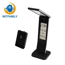 Foldable LED Table Lamp Alarm Clock Calendar Indoor and Outdoor Thermometer Clock Creative Bedroom Eye Protection Desk Lamp New
