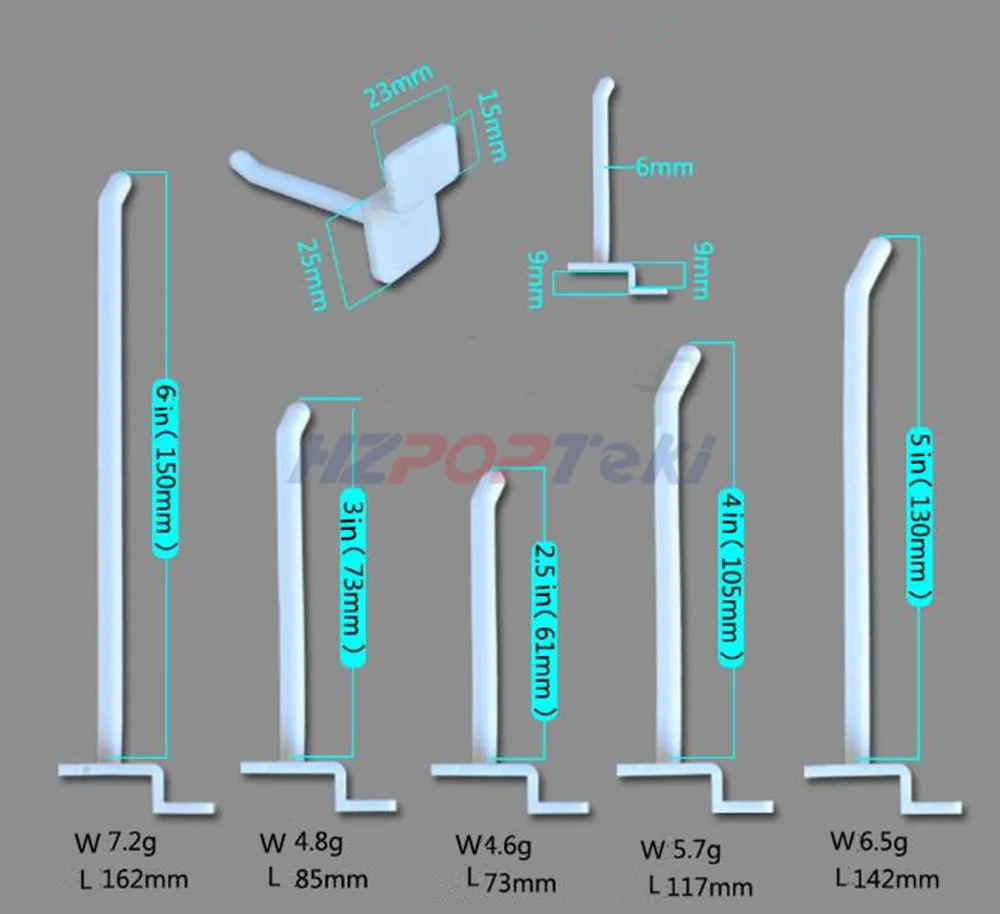 Пластик посылка дисплей висит вешалка крючки в белый на универсальный пластина для складской стеллаж для супермаркета полки 1000 шт