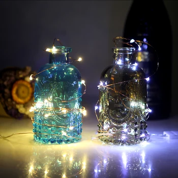 

Copper Led Fairy Lights 1M 10LEDS Christmas Lamp CR2032 Button Battery Operated LED String Light for Xmas Wedding Decoration