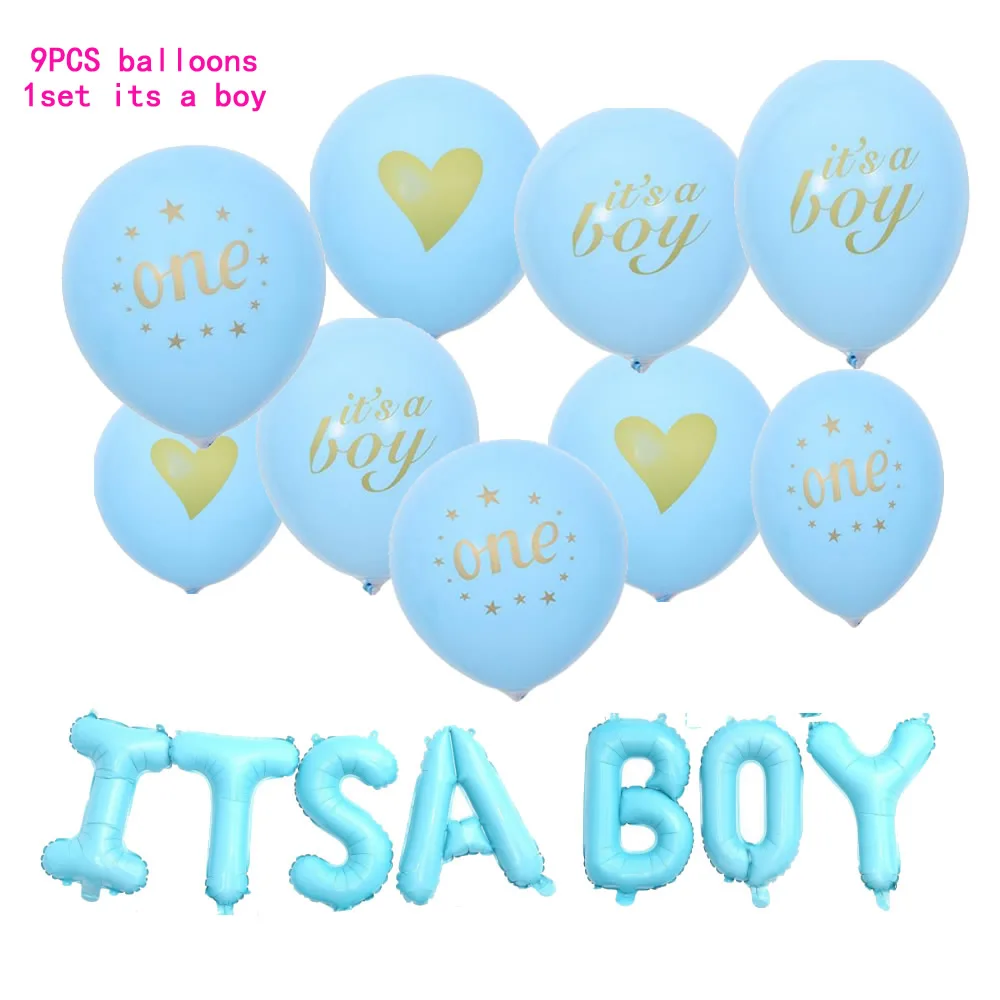 Его мальчик своей девочке Baby Shower вечерние украшения и quotIts мальчика& quot& quotIts Девочка& quot один год с изображением шара сердца комплект для мой заголовок