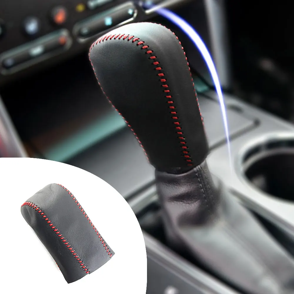 

Car Gear Cover PU Leather For FORD Explorer 2015-2017 Gear Shift Knob Cover Shift Boot Car Interior Accessories