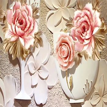 

Customized Large flowers Luxury 3D Blackout Window Curtain Drapes For Living room Bed room Hotel Wall Tapestry Cortinas