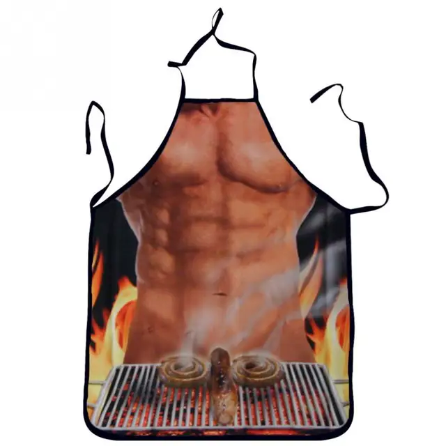 Lavable 3D Muscle Mâle Tablier Nu Muscle Hommes Cuisine Cuisine