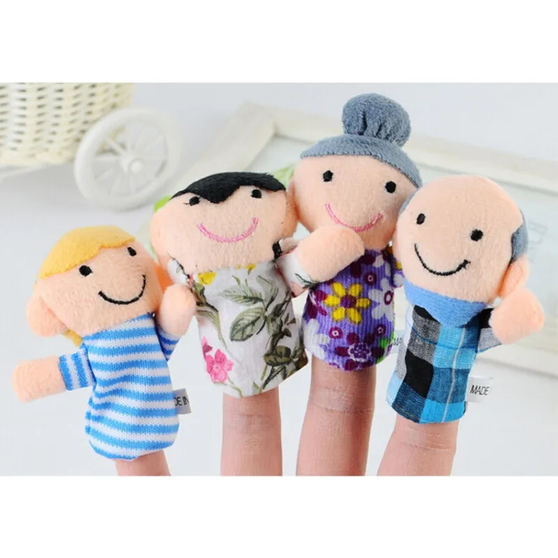 6 шт./лот палец семья набор куколок-марионеток мини плюшевые куклы палец театр образовательная история взаимодействие игрушечные лошадки ручной кукольный пальц