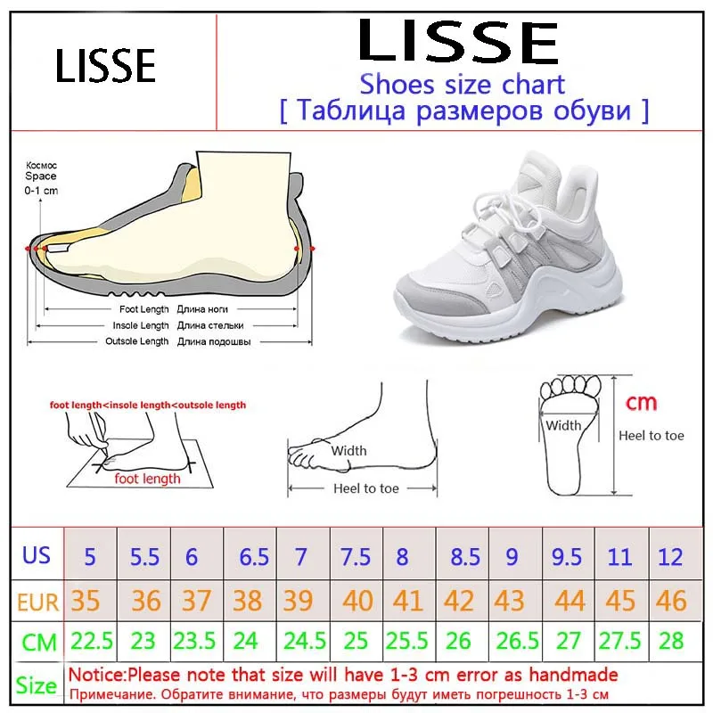 2018 New Fashion Women Casual Shoes Women Sneakers Trends Ins Female White Flats platform Spring Summer Lace Up Large size 35-43