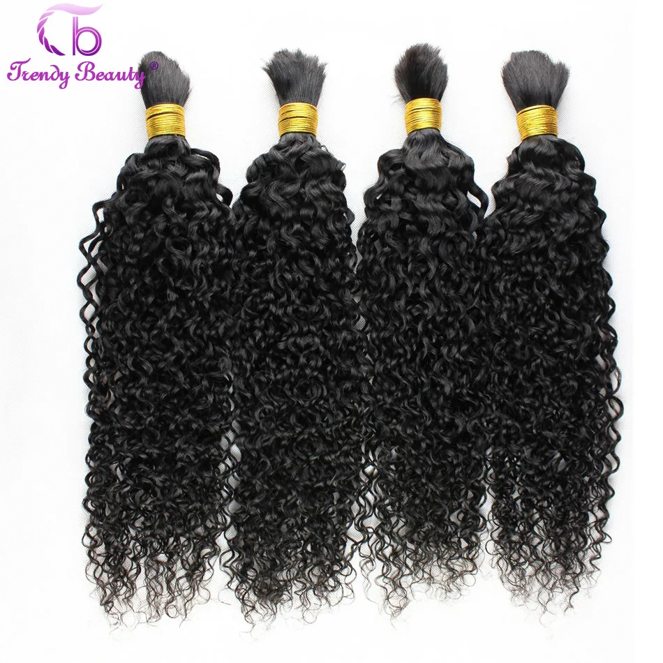6A Brazilian Kinky Curly Bulk 4pcs Human Hair For Braiding Soft 6A
