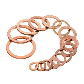 

150PCS M6-M22 Assorted Copper Washer Gasket Set Flat Ring Seal Assortment Kit with Plastic Box For Hardware Accessories
