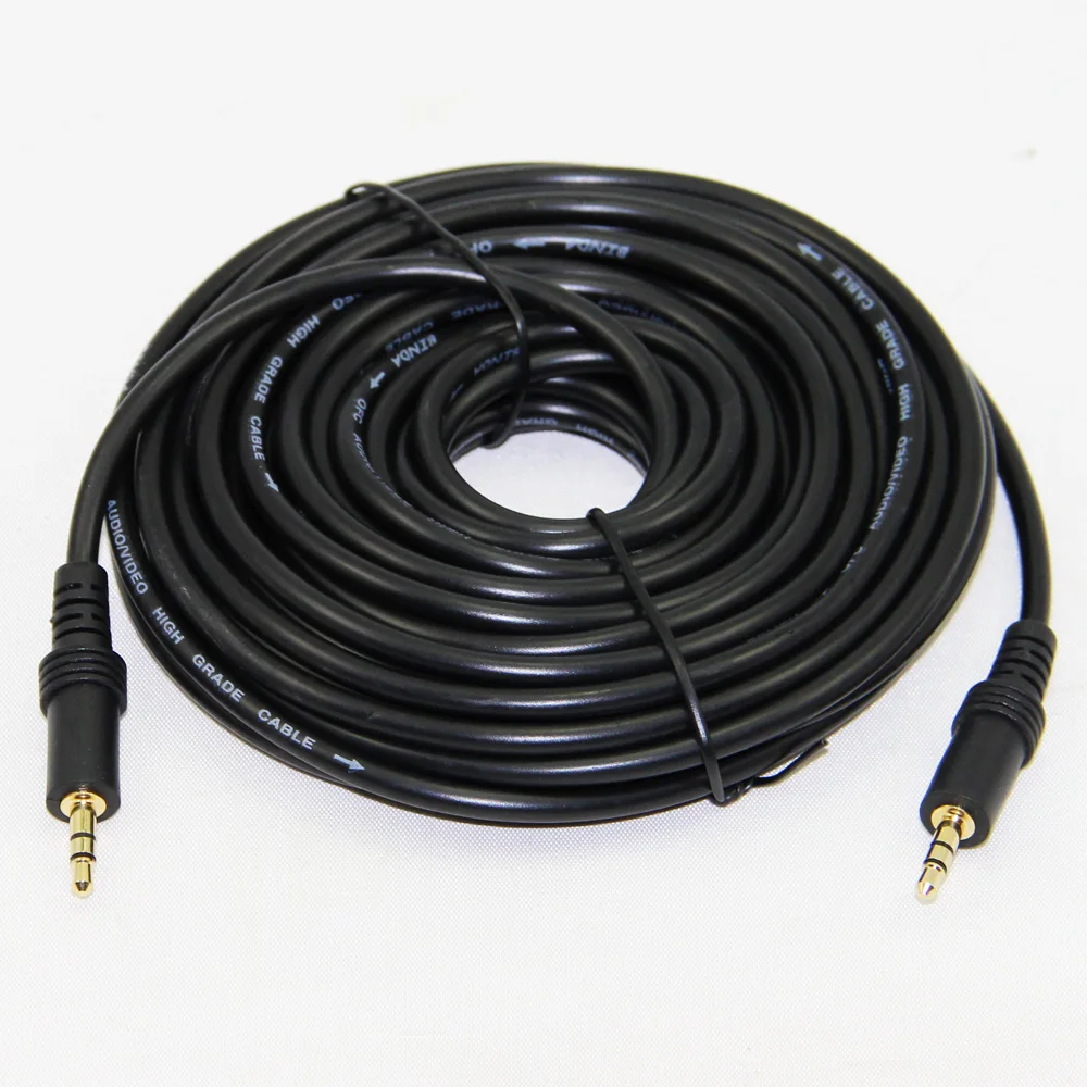 Gold Plated 3.5mm Audio Cable Male to Male For Speakers Headset 1.5m 3m 5m 10m 15m 20min Audio