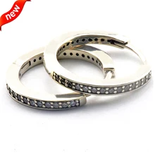 Compatible con Firma de Joyería Europea pendientes de aro de Plata Nuevo 925 Pendiente de Plata DIY Al Por Mayor
