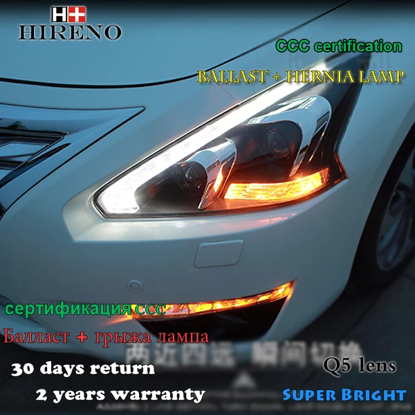 Hireno Headlamp for 2013 2015 Nissan Altima teana Headlight Assembly