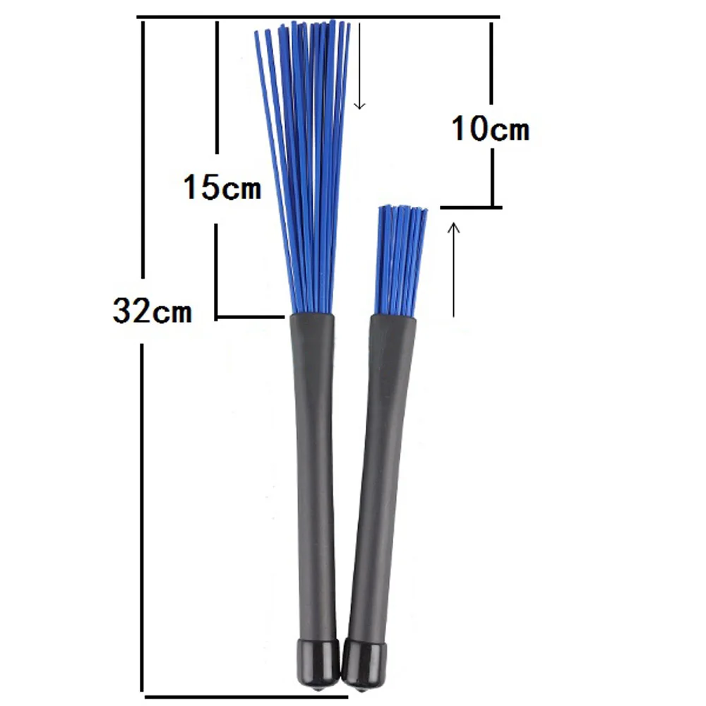 1 пара барабанная Щетка длина 32 см выдвижной черная резиновая ручка дизайн нейлоновая щетка