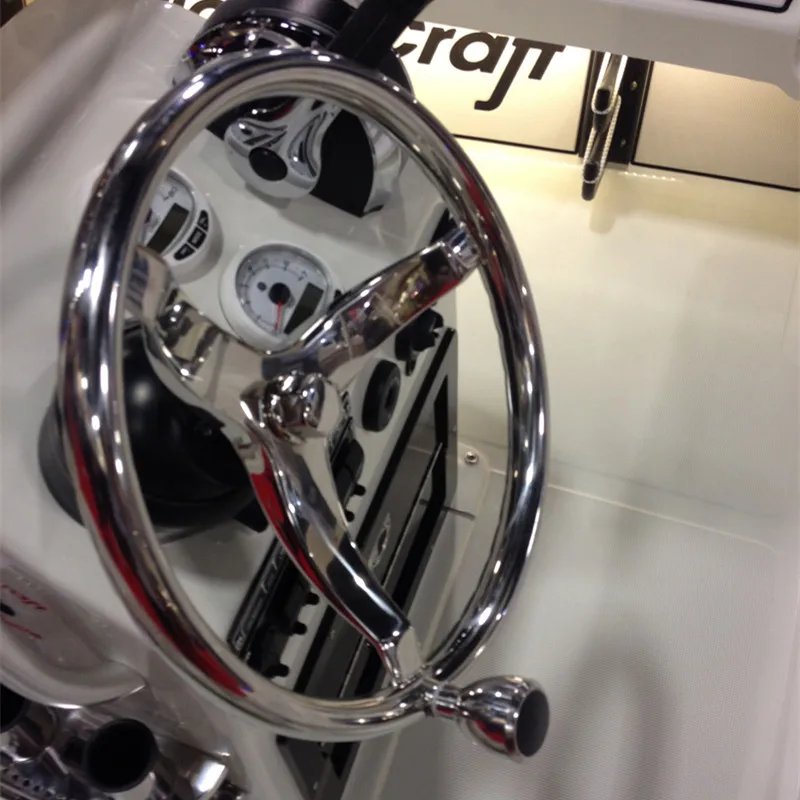 15.5" perfect 316 stainless steel boat steering wheel with Knob for