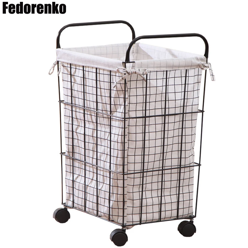 

Clothing Neatening Storage Dirty Laundry Basket Large Baby Kids Dirty Clothes Storage Fabric Iron Cotton and Linen Bedroom Dorm