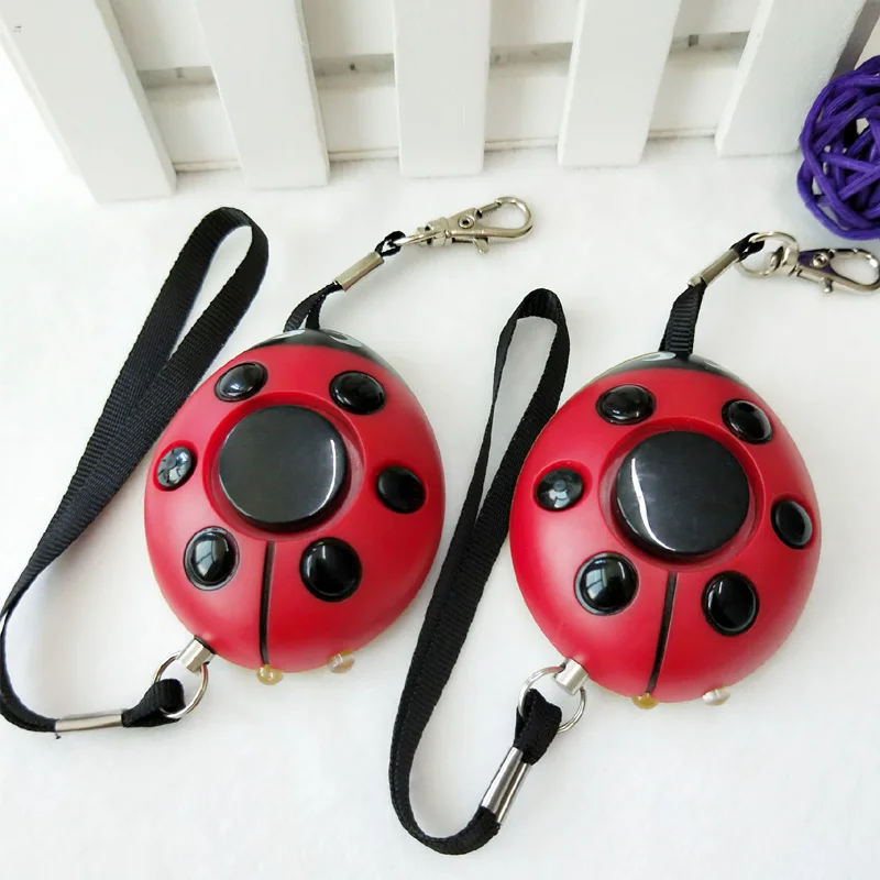

Ladybug alarm high decible LED flashlight Mini security keychain emergency