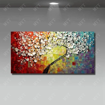 

Living Room Wall Decor Beautiful Knife Flower Oil Painting Modern Canvas Art Hand Painted Wall Pictures No Framed